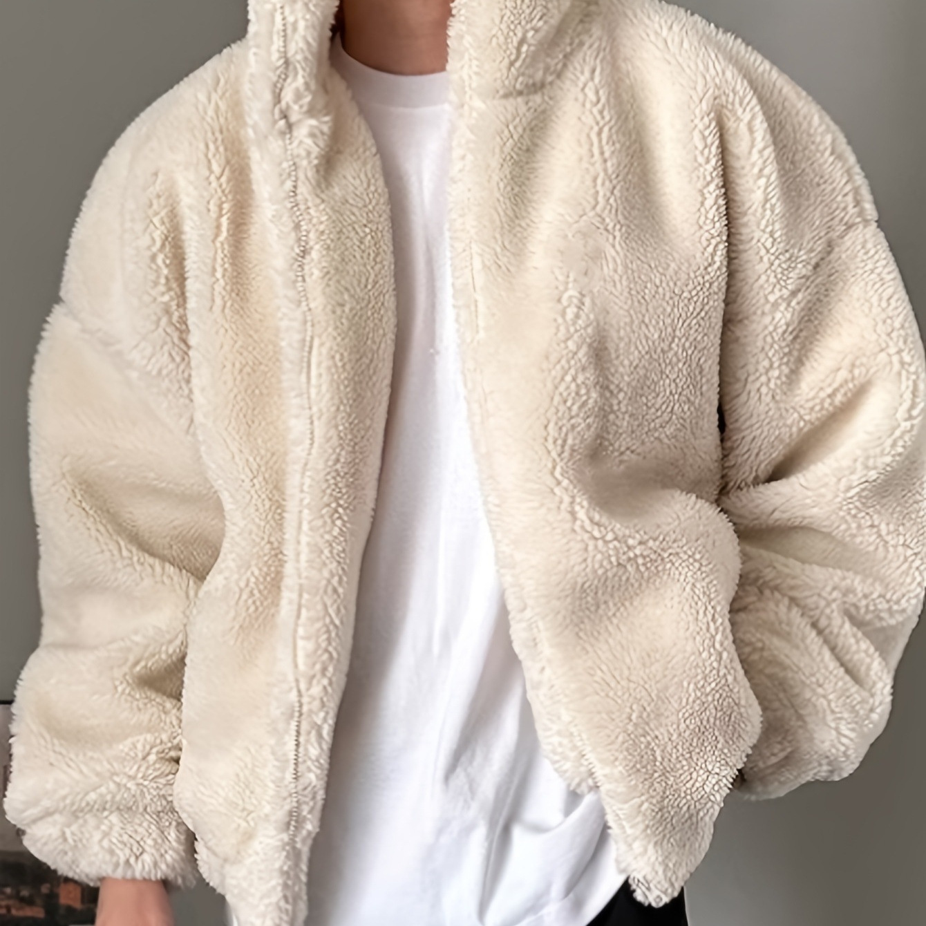 Men's Jacket Double-sided Velvet Warm Coat Stand Up Collar Autumn_voghion.com
