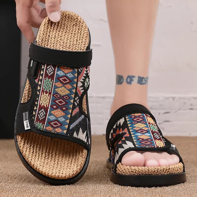 Men's Slippers 2026 Summer New Style Outdoor Men's Casual Beach Shoes with Cork Sole for Driving and Work