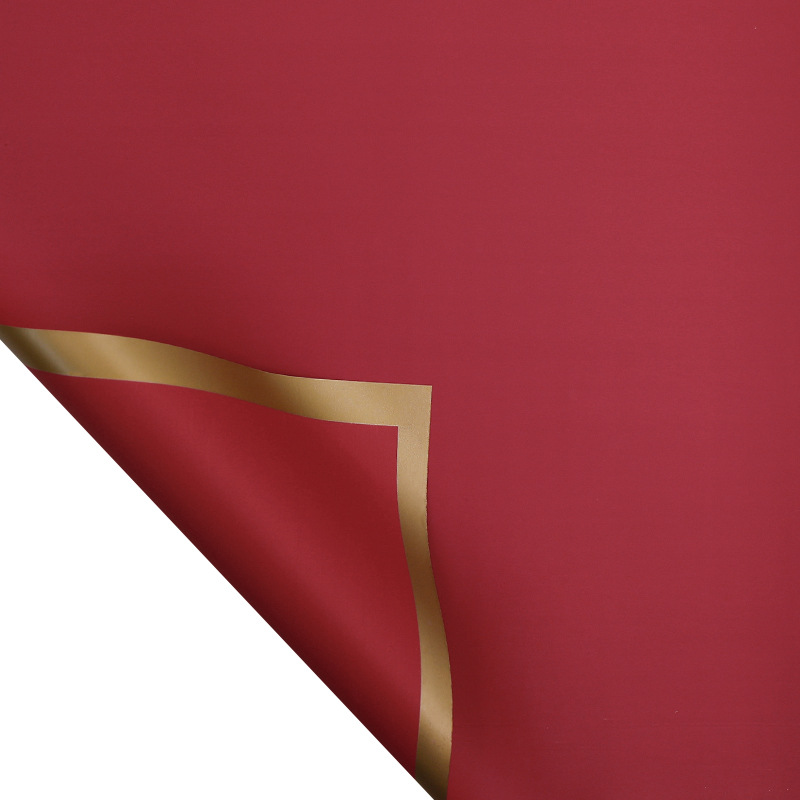 Oro rojo asiático-cumplir con el papel de borde dorado