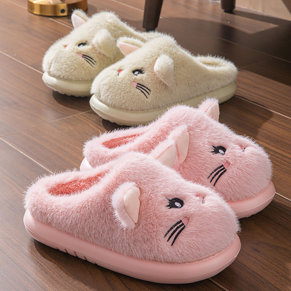 2026 nuevas zapatillas de algodón para gatos para mujeres en el hogar de dibujos animados más zapatillas de peluche calientes zapatillas de algodón para hombres