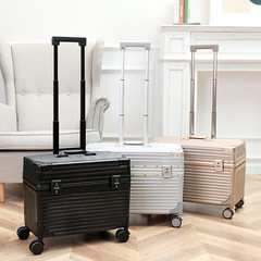 鋁合金機長箱鋁框登機箱上開蓋旅行箱空姐商務箱攝影器材箱工具箱