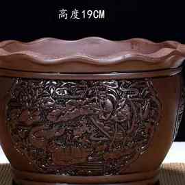 陶瓷紫砂花盆兰花盆 绿萝盆 盆景盆特大号圆形花盆金钟花盆