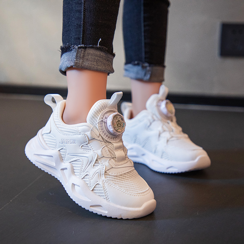 儿童鞋子男女童小白鞋2025春夏季新款透气网面白色运动鞋