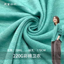 弹力混纺双色TR鱼鳞布220G彩棉卫衣拉架小毛圈卫衣外套针织面料
