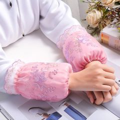 韓国版袖カバー女性二重レーススリーブ秋冬ダウンジャケット防汚スリーブ大人用ショートスリーブ学生用スリーブ