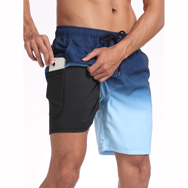 Cross-border Foreign Trade Summer New Men's Shorts Fashion Holiday Beach Pants Men's plus size Four Corner Milk Silk Inner