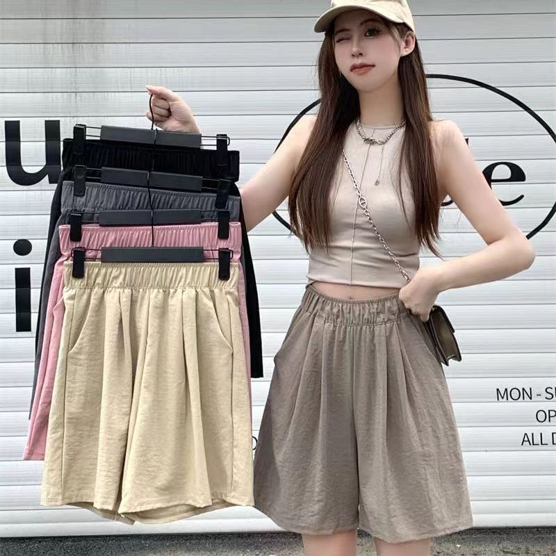 Yamamoto Shorts Women's 2025 Summer Thin Loose High Waist Casual Japanese Style Lazy Style Pants Off-top Ice Silk Wide Leg Pants