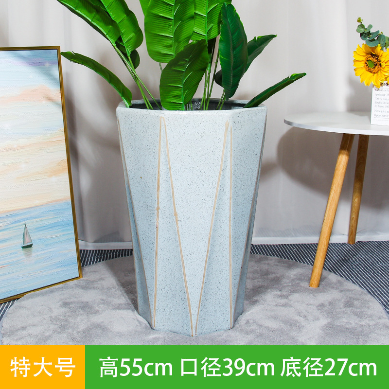 陶瓷花盆大口径简约特大号阳台家用落地绿植轻奢感视泡|undefined
