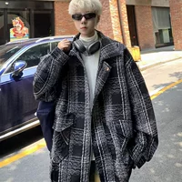 Little Xiangfeng клетчатое пальто мужское весеннее и осеннее 2024 новое осеннее и зимнее свободное повседневное пальто