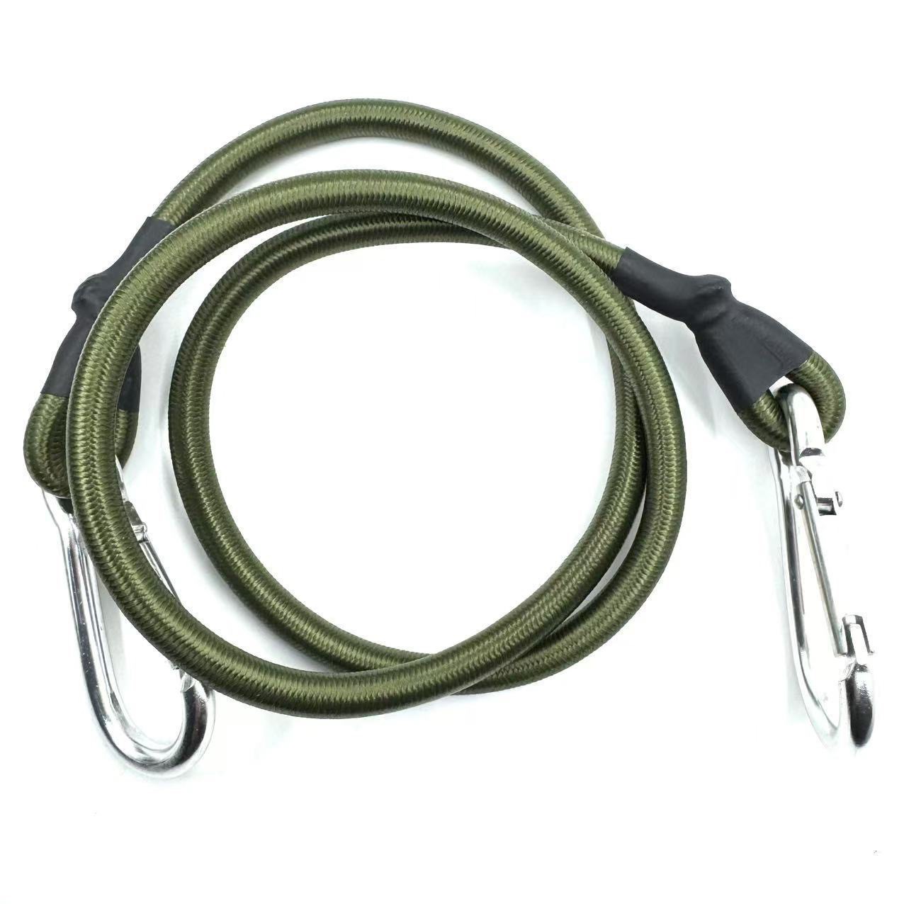 Outdoor Carabiner Elastic Rope 8mm Thick Elastic Rope Luggage Strap Tent Rope Hook Camping Clothesline