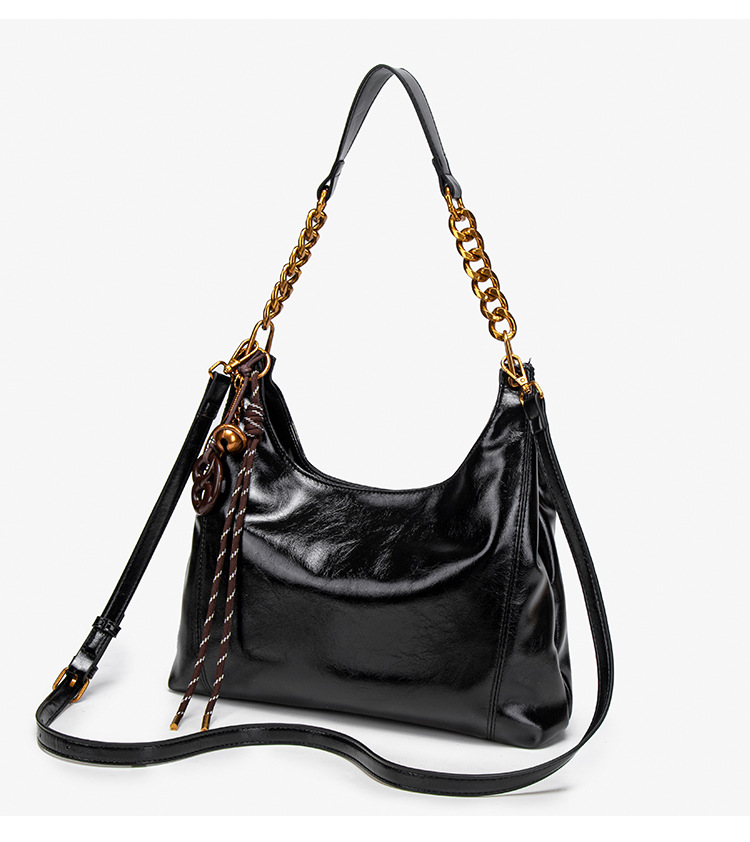 High End Women's Tote Bag Large Leather Shoulder Bag With Chain_voghion.com