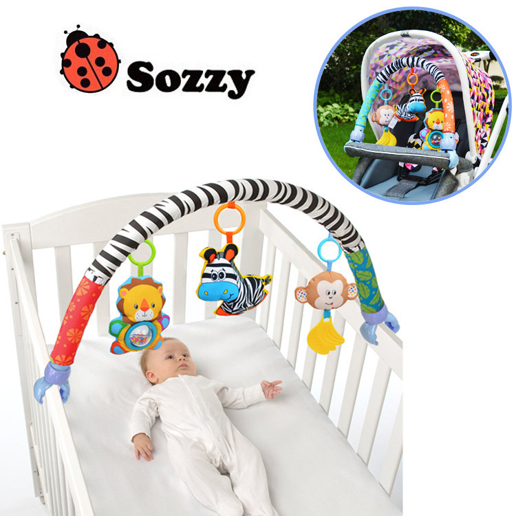 新しい sozzy クロスボーダーベビーベッドベルベッドクリップベビーカー装飾紙のおもちゃゼブラ車クリップ旅行コンパニオンおもちゃ|undefined