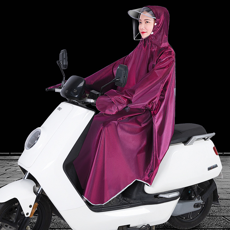 Impermeable batería eléctrica motocicleta con mangas solo nuevo engrosada hombres y mujeres montando largo cuerpo completo impermeable poncho