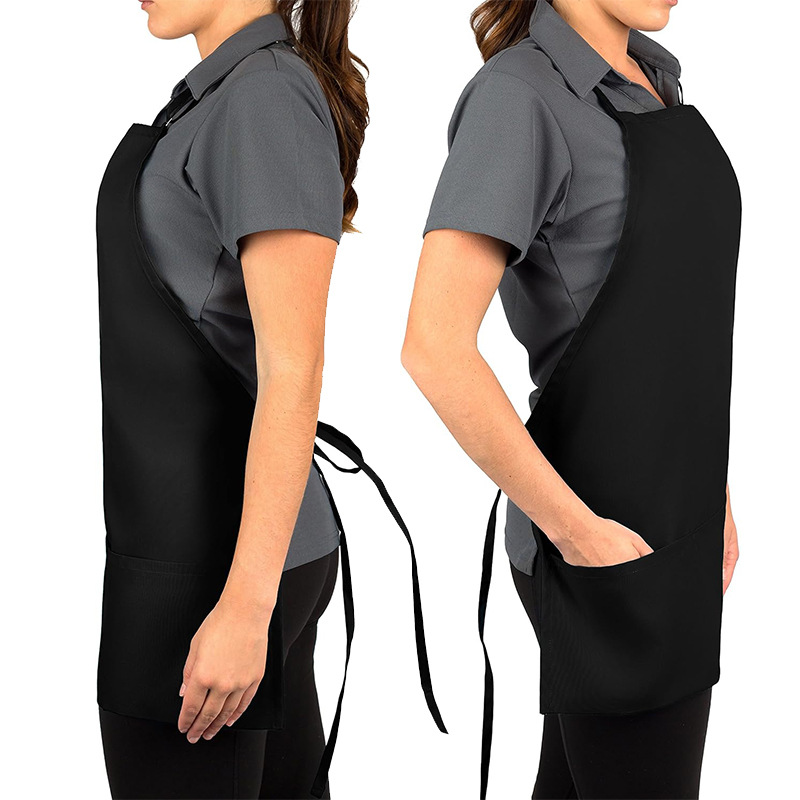 Transfronterizo Amazon delantal de poliéster personalizado logotipo correa larga barista ropa de trabajo delantal de cocina doméstica al por mayor