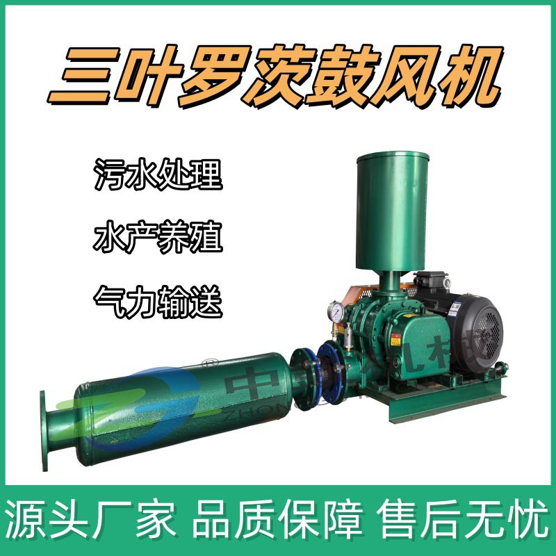 罗茨风机增氧机水产增氧曝气增压气量高双油箱污水处理罗茨风机