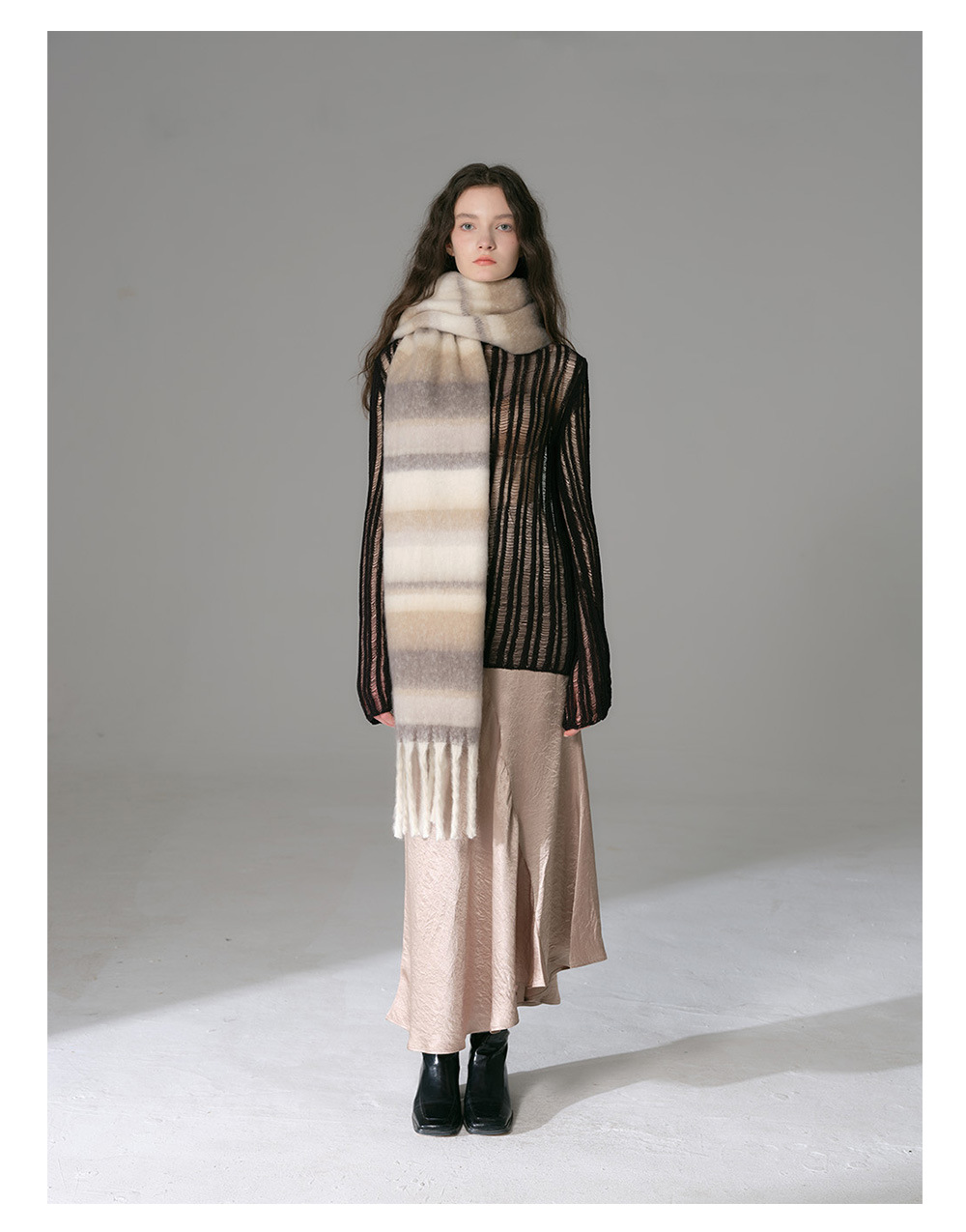 Imitation Cashmere Fringe Scarf For Women Soft Winter Shawl Bib_voghion.com