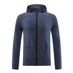 春秋新款連帽戶外速干長袖運動外套男跑步健身服休閒開衫彈力上衣