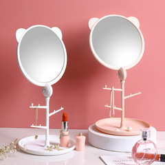Cat ear dressing mirror HD desktop rotating makeup mirror girls dressing table creative simple beauty princess mirror
