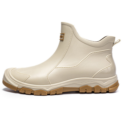 Men's Rain Boots for Autumn/Winter Outdoor Fishing Waterproof Short Leg Rain Boots, Non-Slip Men's Rain Boots for Delivery, Kitchen Water Shoes with Fleece Lining