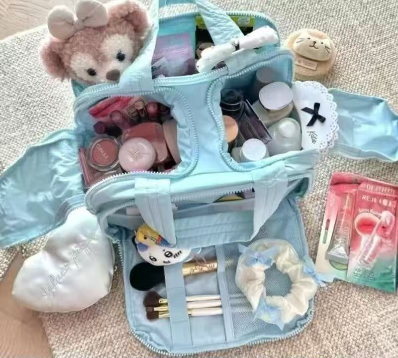 Nueva zona de alta gama, bolsa de lavado de gran capacidad, bolsa de cosméticos, bolsa de cosméticos de viaje portátil, bolsa de lavado de viaje de doble capa