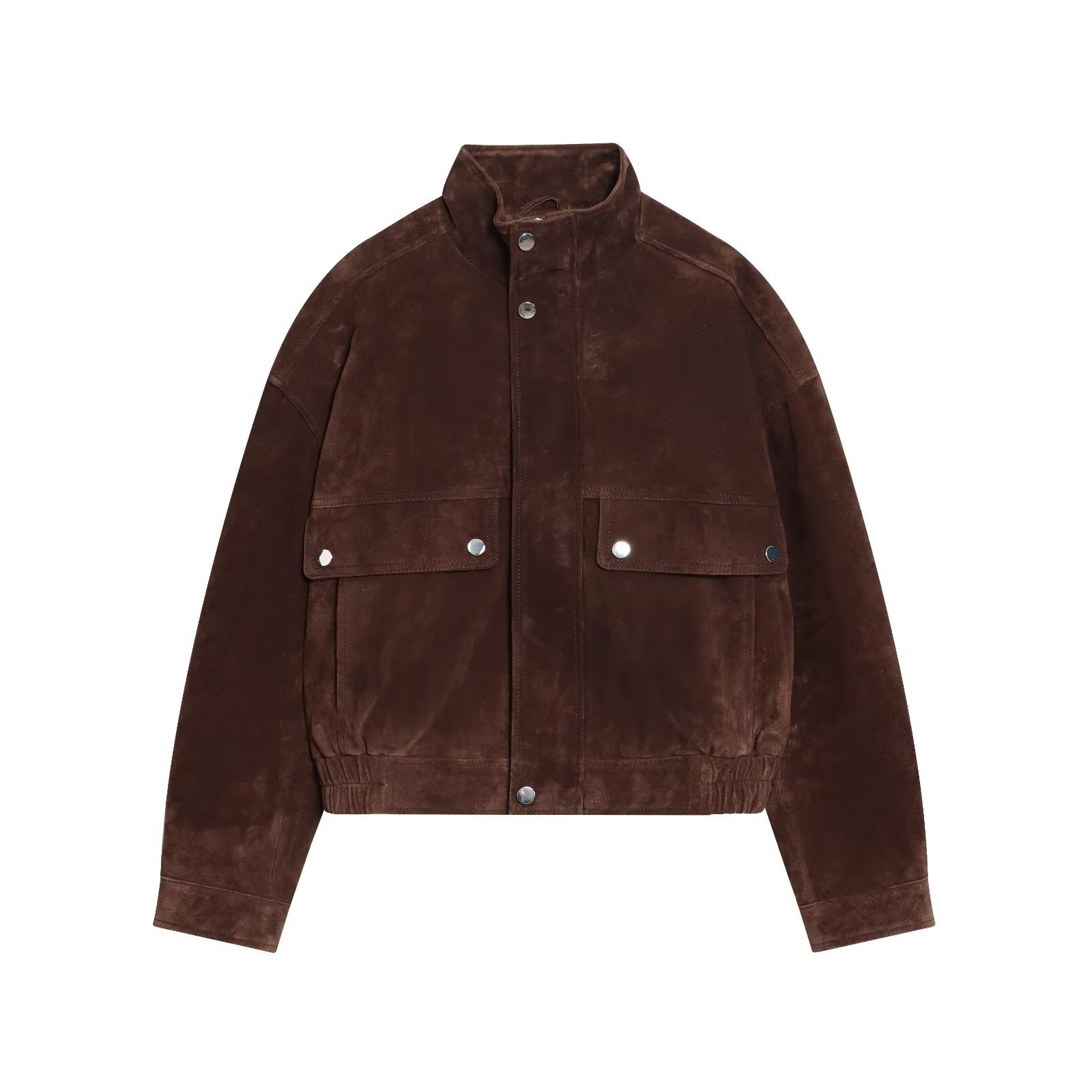 Taop&Za Early Autumn New Women's Commuter Fashion Pocket Decorated Suede Bomber Jacket 3046258