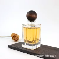 модный флакон для духов, прозрачная упаковка, 15 байонетных распылителей, стеклянный флакон с деревянной шариковой крышкой из лотоса, флакон для духов, голый флакон