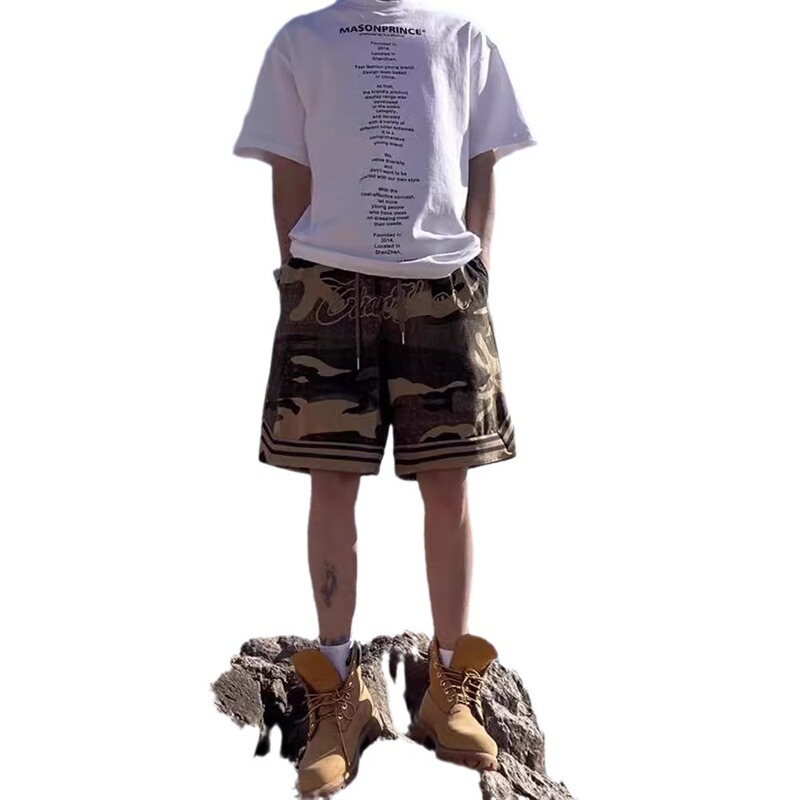 Camouflage Shorts Men's Summer New American Style Retro Sports Basketball Pants Trendy Brand Loose Straight Casual Pants