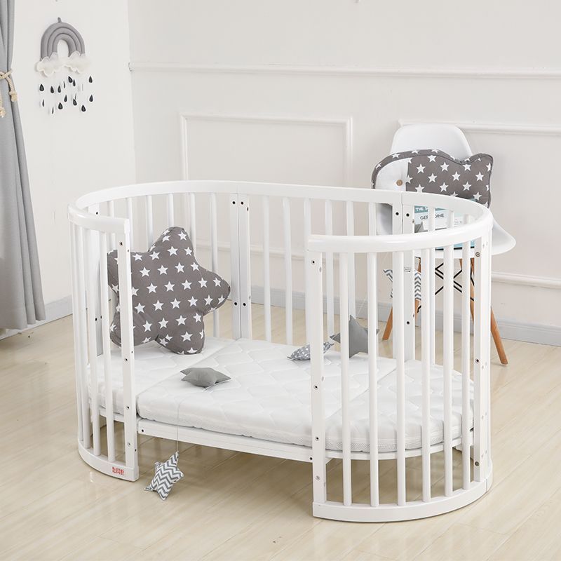 Red Riding Book Recommended Internet Celebrant Round Bed Crib Solid Wood Baby Bed Rocking Bed Multifunctional Spliceable Bed for Newborns