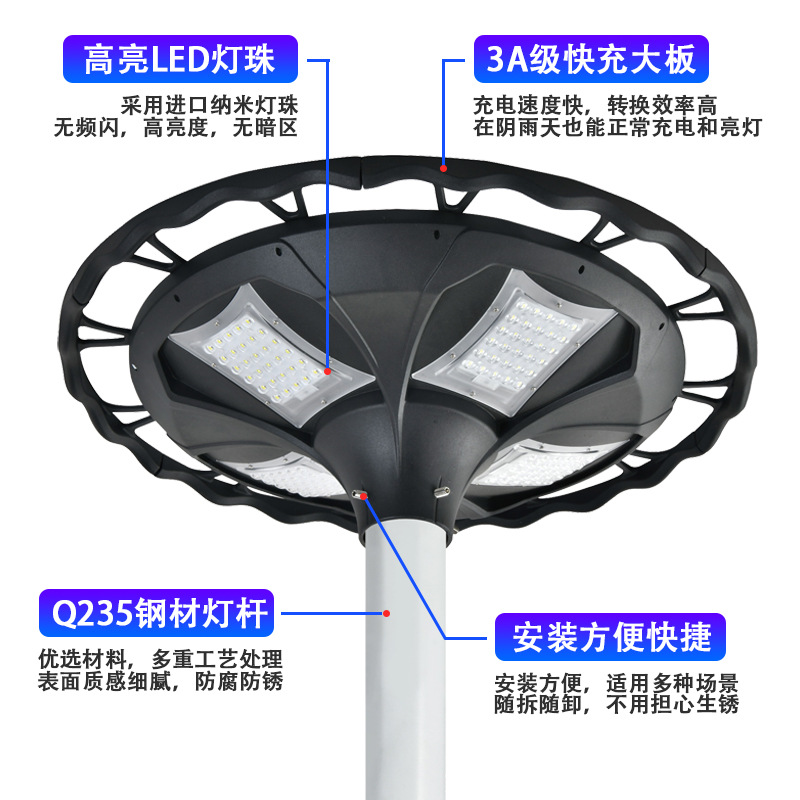 Lámpara de jardín solar al aire libre impermeable paisaje lámpara al aire libre Parque Villa OVNI lámpara iluminación Super brillante LED lámpara de calle
