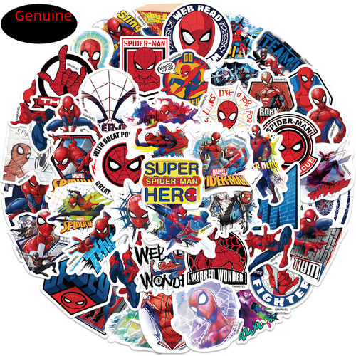 50 authentic Marvel Spider-Man doodle stickers to decorate guitar luggage DIY waterproof decal hot-selling cross-border
