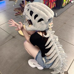 鹿晗同款中华恐龙骨架头套批发外骨骼衣服毛绒玩具侏罗纪搞怪恐龙