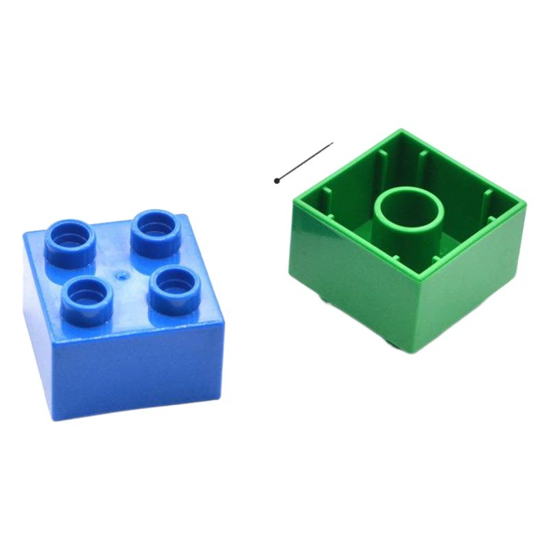 Совместим с Lego Foundation Большие гранулированные строительные блоки Массовые толстые 2x2 части Высокий кирпич 4 отверстия Детский сад Пластиковая игрушка для сращивания