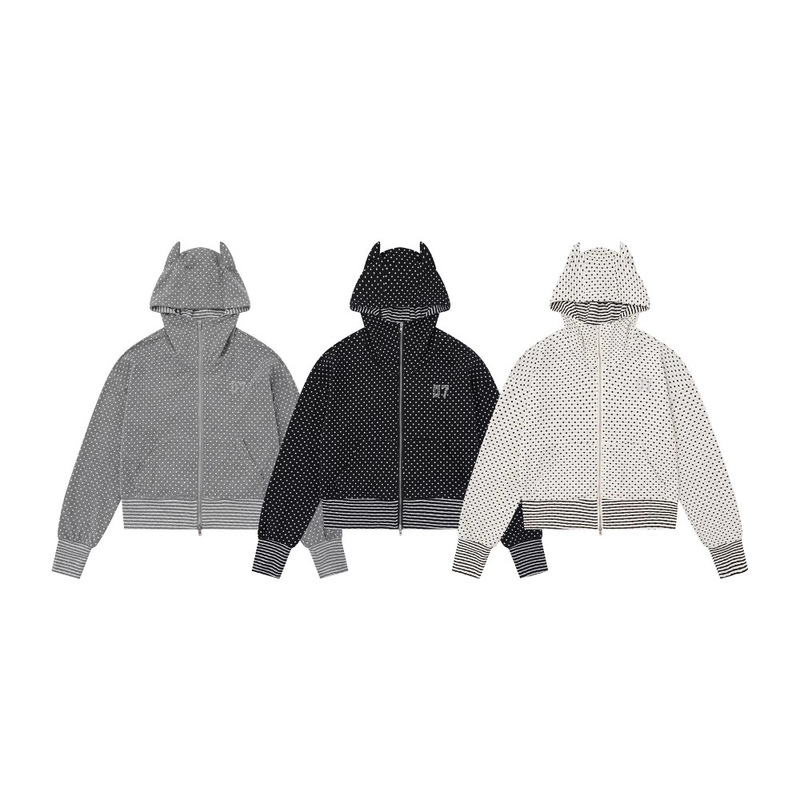 Autumn and Winter New Hooded Sweatshirt Design Trendy Brand Fashion Personality Street Men's and Women's Sweatshirt Cross-Border Horn Decoration Spots