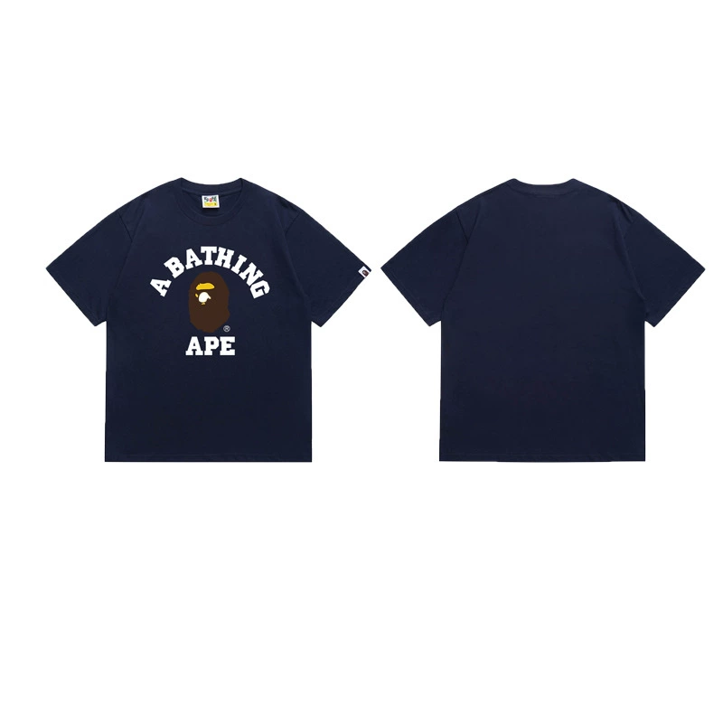 Короткая футболка повседневная с коротким рукавом (BAPE) двойной пряжи унисекс, разноцветная и размеры S–XXL
