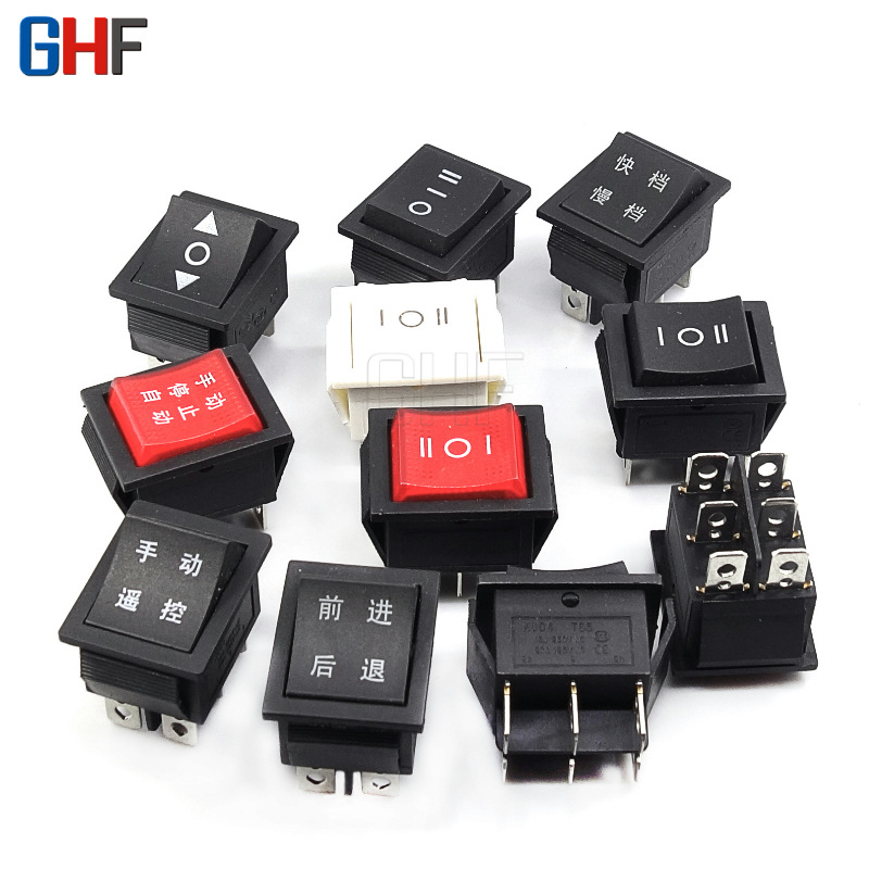 供应船形开关31X25 三挡六脚 KCD4/KCD2翘板开关 三档船型开关