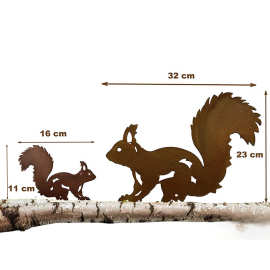 现货创意生锈仿真松鼠剪影花园插件庭院动物摆件Rusty Squirrel