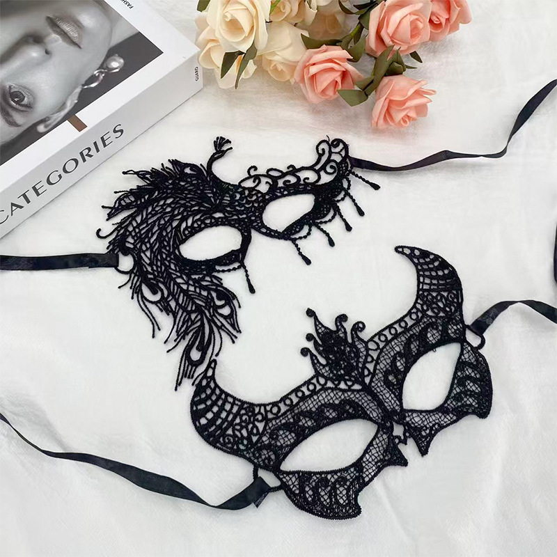 Amazon fiesta de adultos amorfa máscara de encaje media cara máscara de baile hombre y mujer set negro erótico paraguas de ojos