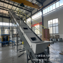 爬梯封闭式传送带斜坡输送机耐磨橡胶带输送线粉碎料运输流水线