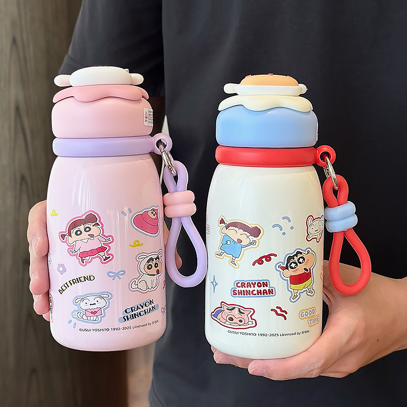 Crayon Shin-Chan Thermos Cup 2025 New Student School Water Cup for Boys and Girls with Tea Separator Tea Cup