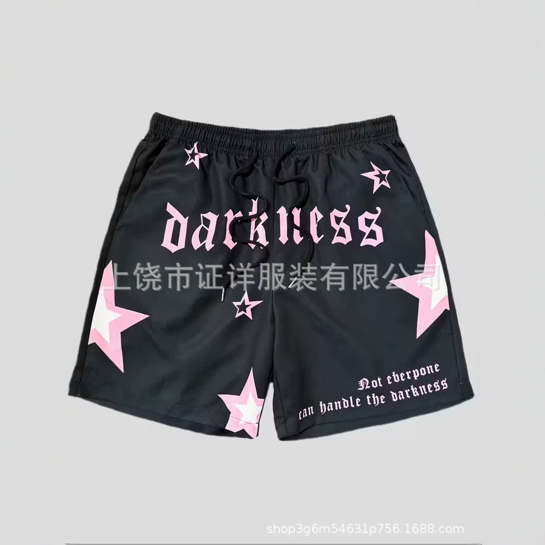 Cross-border Y2 Amazon TK Lazada Summer American High Street Star Print Shorts Casual Sports Capri Pants