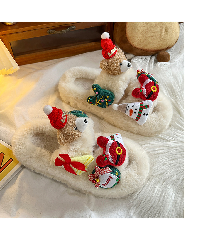 Pantofole da donna comode e antiscivolo per la camera da letto autunnale regolabili in pile di peluche da donna_voghion.com