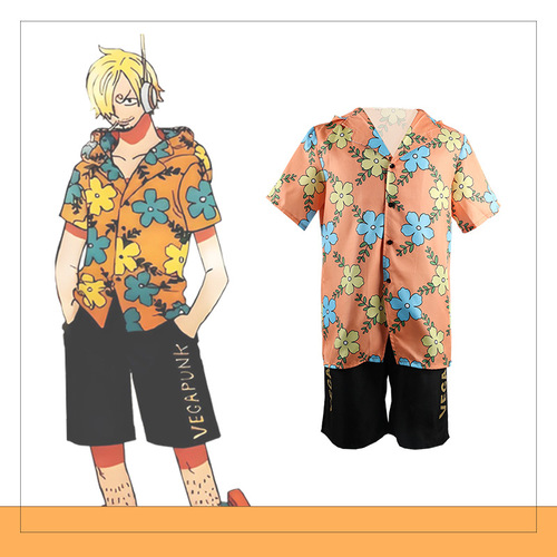 Pirate King cosplay new anime episode egg head Sanji cosplay ACG future island summer casual beachwear