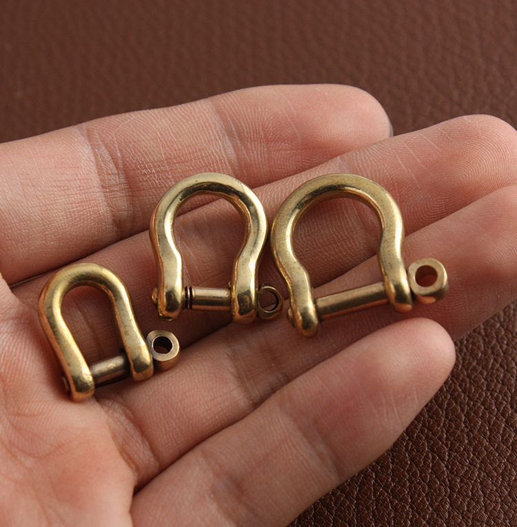 高 性 价比 黄铜马蹄扣 D型扣灯泡扣 手作DIY皮革钥匙扣五金 6962