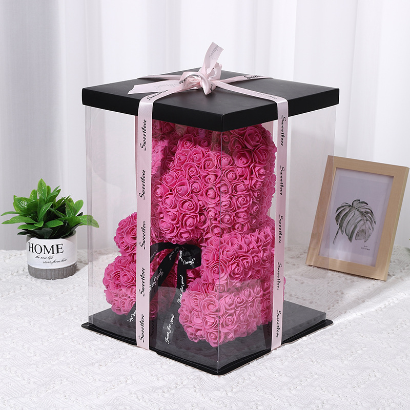 Caja de Regalo con Oso de Rosas, Regalo de Navidad, Caja de Regalo Romántica para el Día de San Valentín, Regalo de Cumpleaños, Venta al por Mayor Directa de Fábrica
