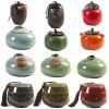 Ruyi Persimmon ceramics Cloth Tea pot travel Portable household Tea warehouse trumpet originality Decoration