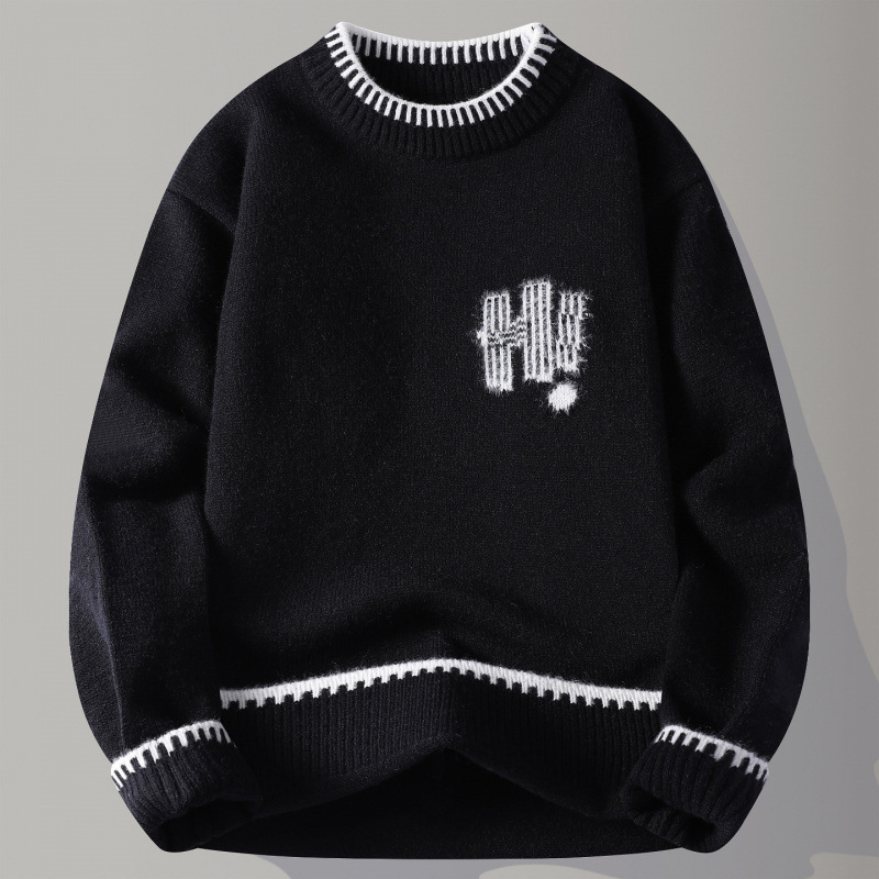 TYS-88044 - New autumn and winter men's round neck sweater, base shirt, group 21, one-piece drop shipping