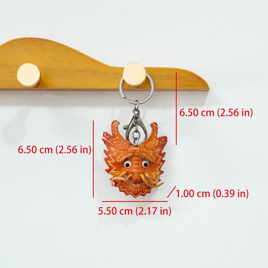 Chinesischer Drachen-Totem-Anhänger, niedliches Cartoon-Design für Rucksäcke, Kleidung und Echtledertaschen, geeignet für alle Altersgruppen._voghion.com