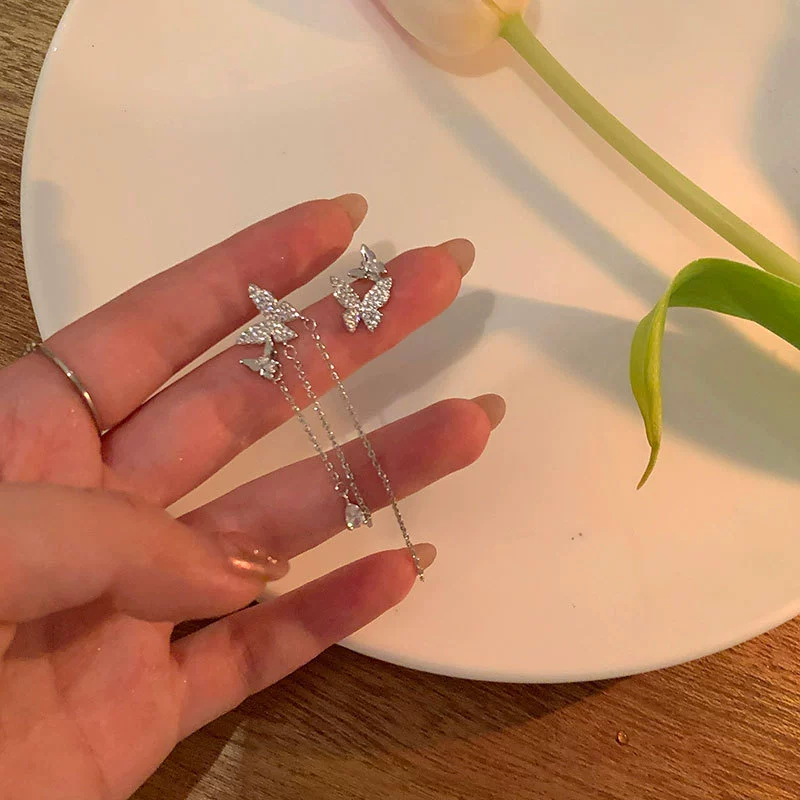 Серьги из серебра 925 с жемчужным бантиком, микровклейка цирконием, стиль 2026