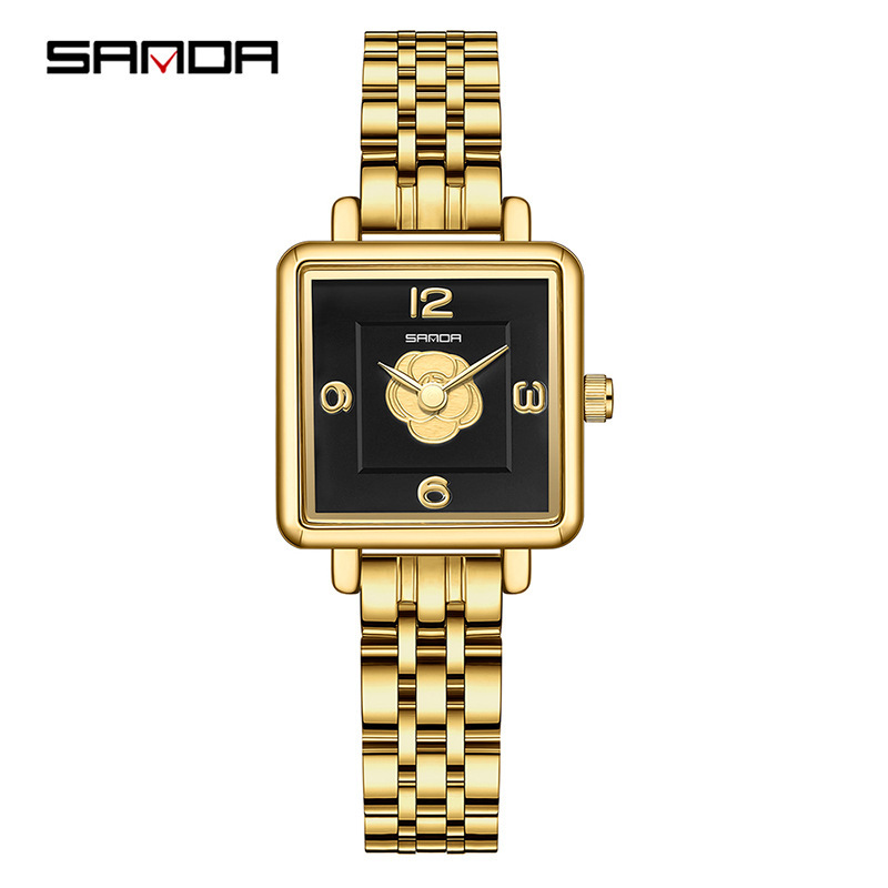 스틸 스트립 골드 블랙