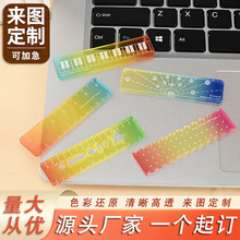 称心如意尺掌心尺糖果色m5手帐本迷你多功能刻度尺透明波浪直尺子